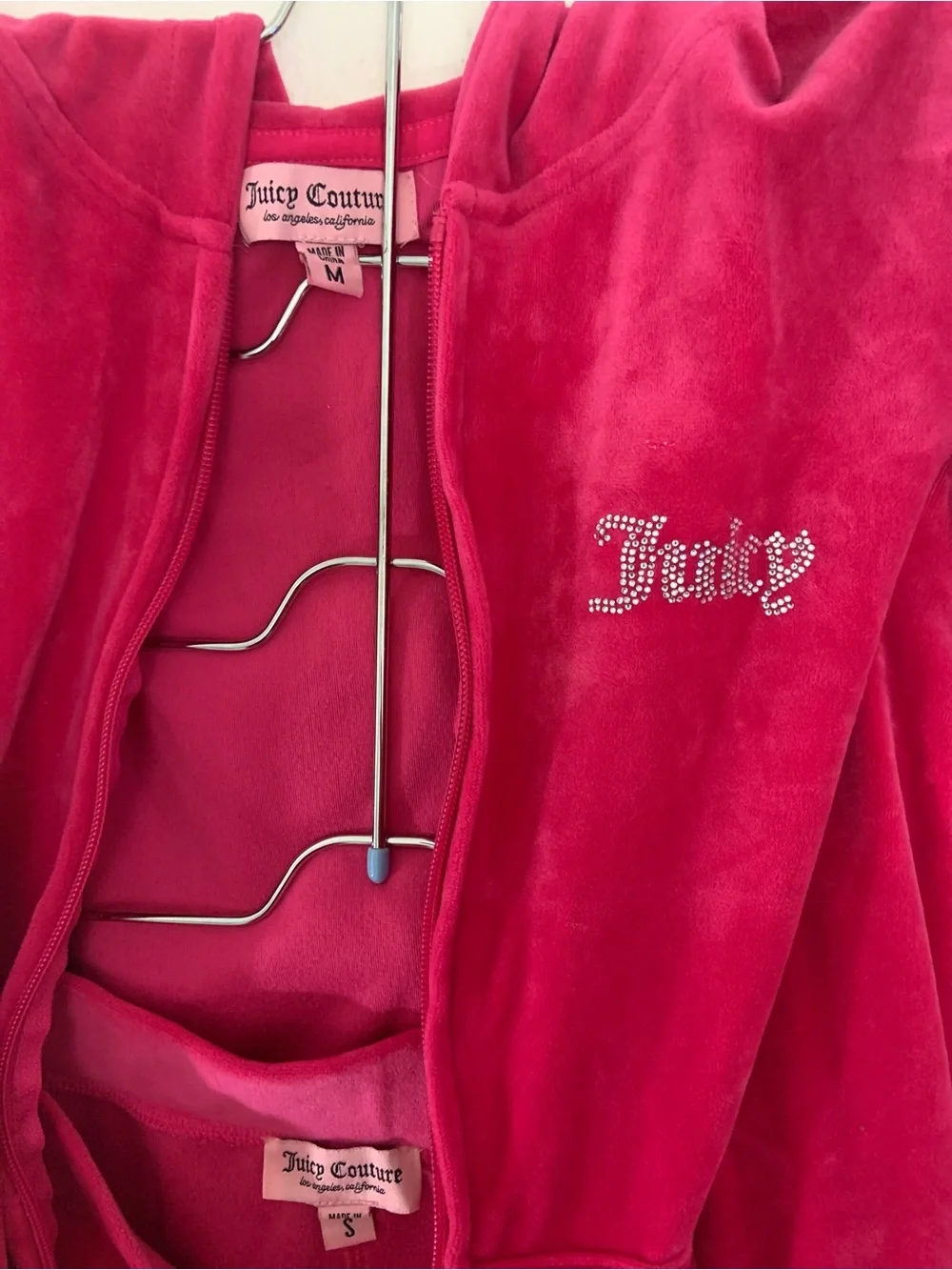 Juicy Couture Hot Pink Velour Tracksuit Set Size S/M